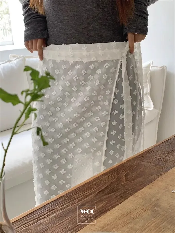 Корейская модная многослойная юбка kusхитки с небольшим цветочным галстуком и