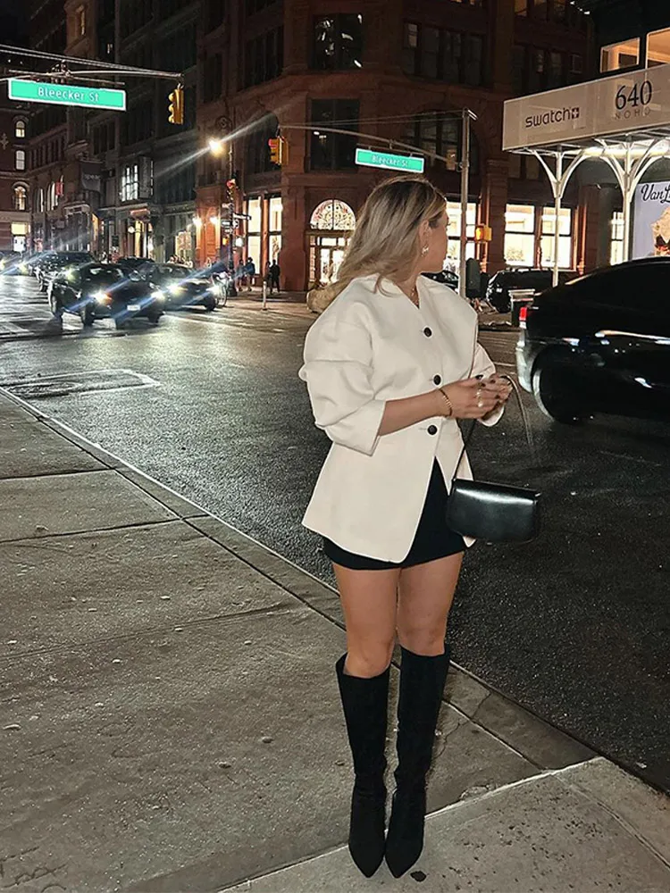 Женская элегантная однобортная шерстяная куртка модное облегающее тонкое