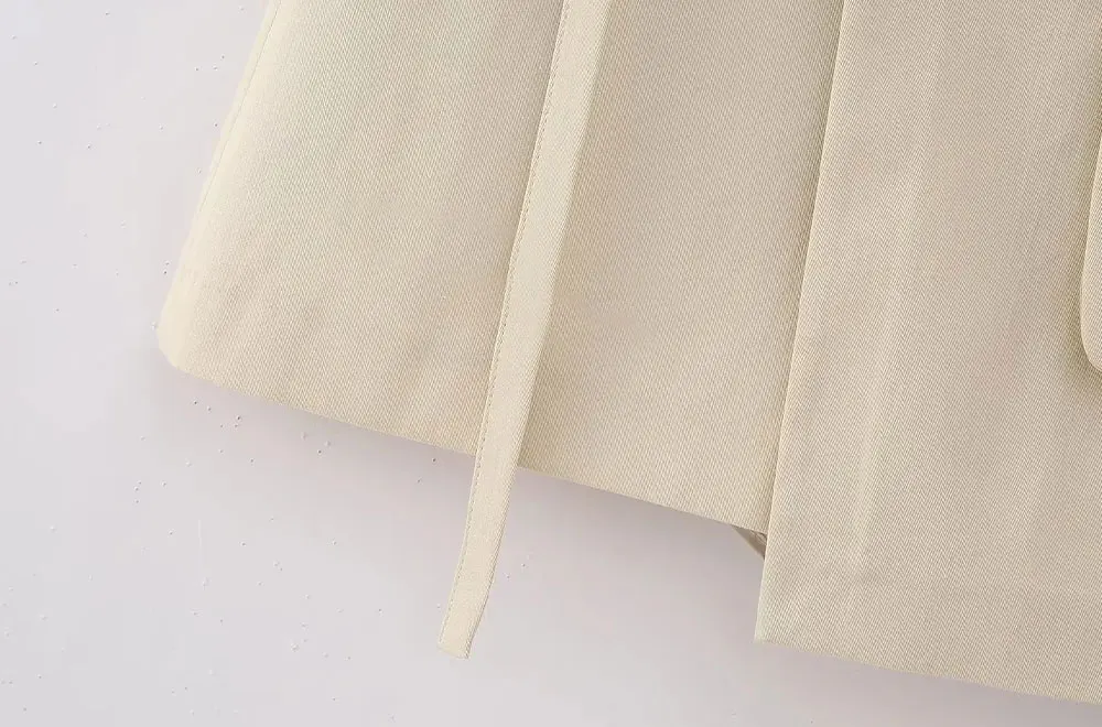 TRAF Women Fashion with Tied Patch Pocket Cargo Shorts Skirts Vintage High Waist Side Zipper Female Skort Mujer Casual Clothes