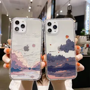 korean sunset scenery funda phone case for iphone 11 13 12 pro max 12 13 mini x xr xs max se 2020 7 8 6s plus shockproof celular free global shipping