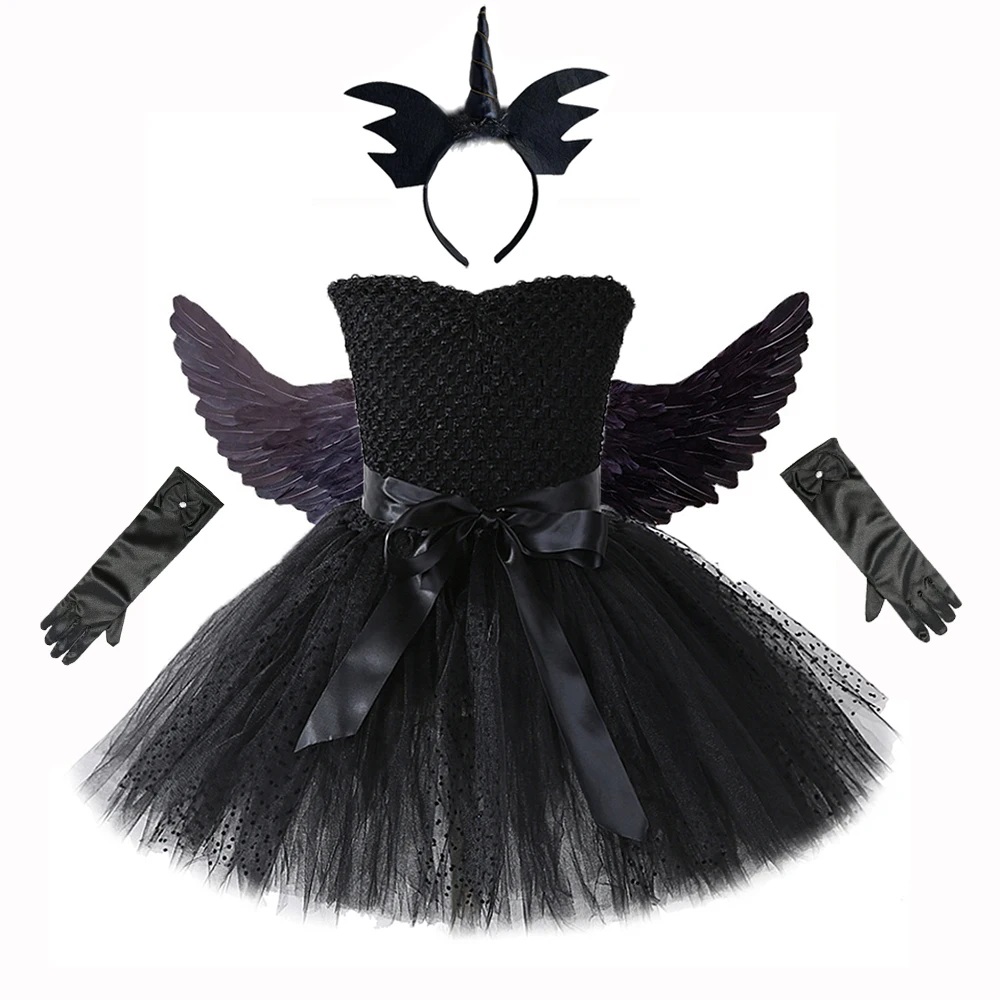 

Детское платье-пачка с единорогом, ангелом, черным ангелом