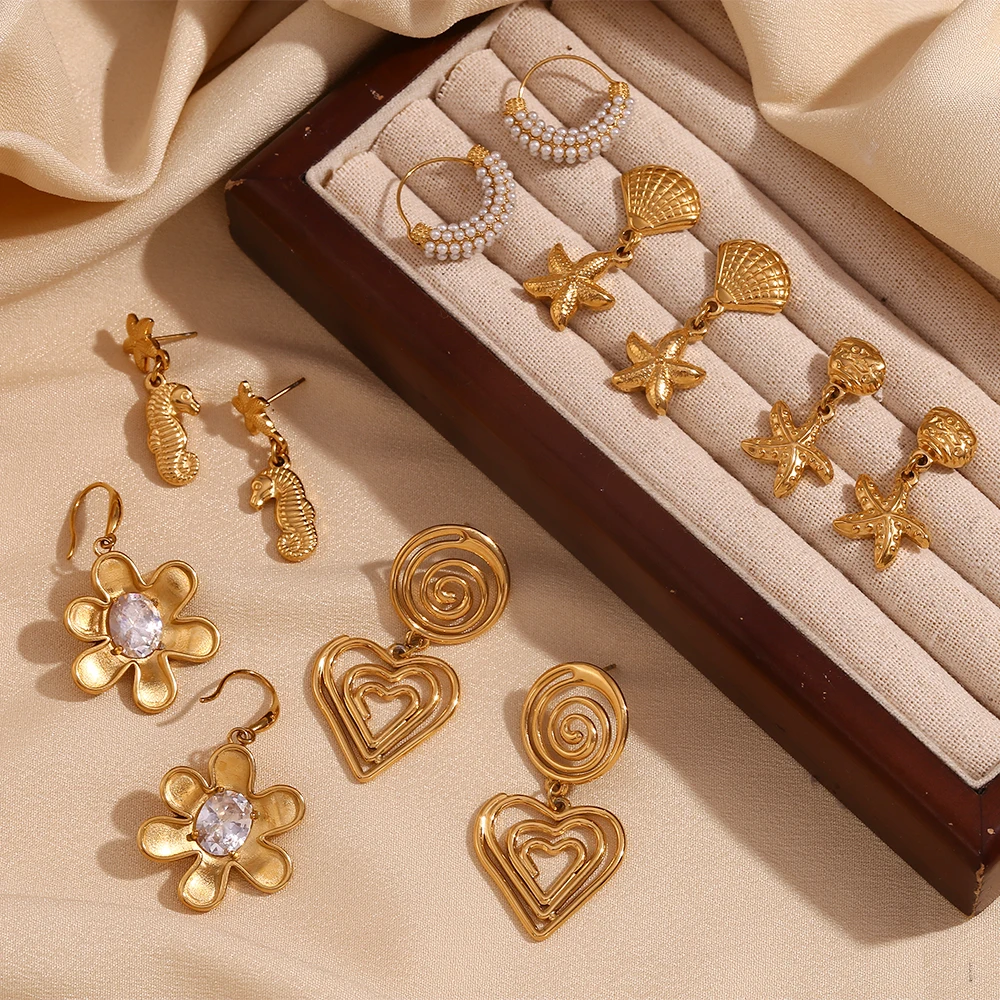 E.B.belle ажурные спиральные круглые подвесные лепестки сердца с фестонами и