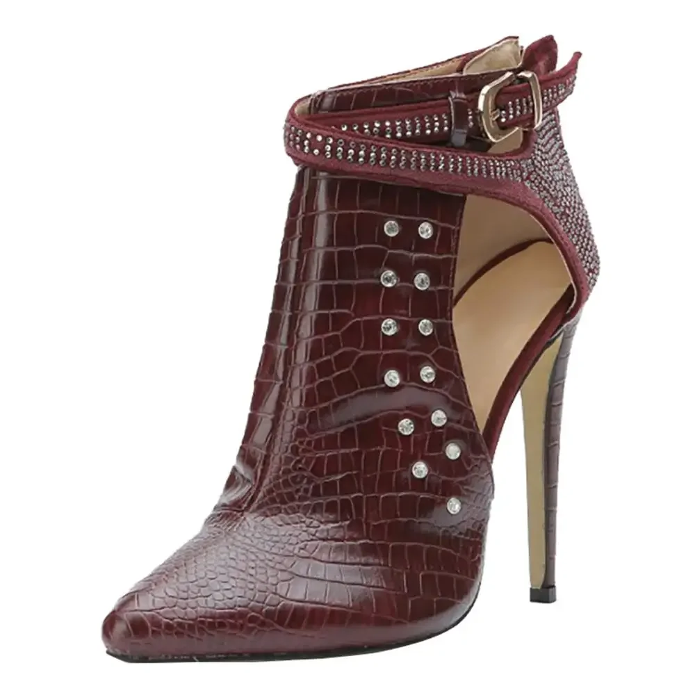 ASIOFU/Новые женские туфли-лодочки ручной работы на высоком каблуке с кристаллами и