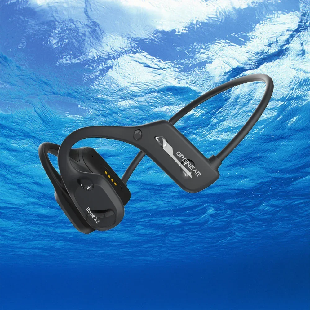 

Bone Conduction Headphones IP68 Waterproof Wireless Bluetooth Headset Built in 8GB Memory for Swimming Hifi Ear-hook Headphone