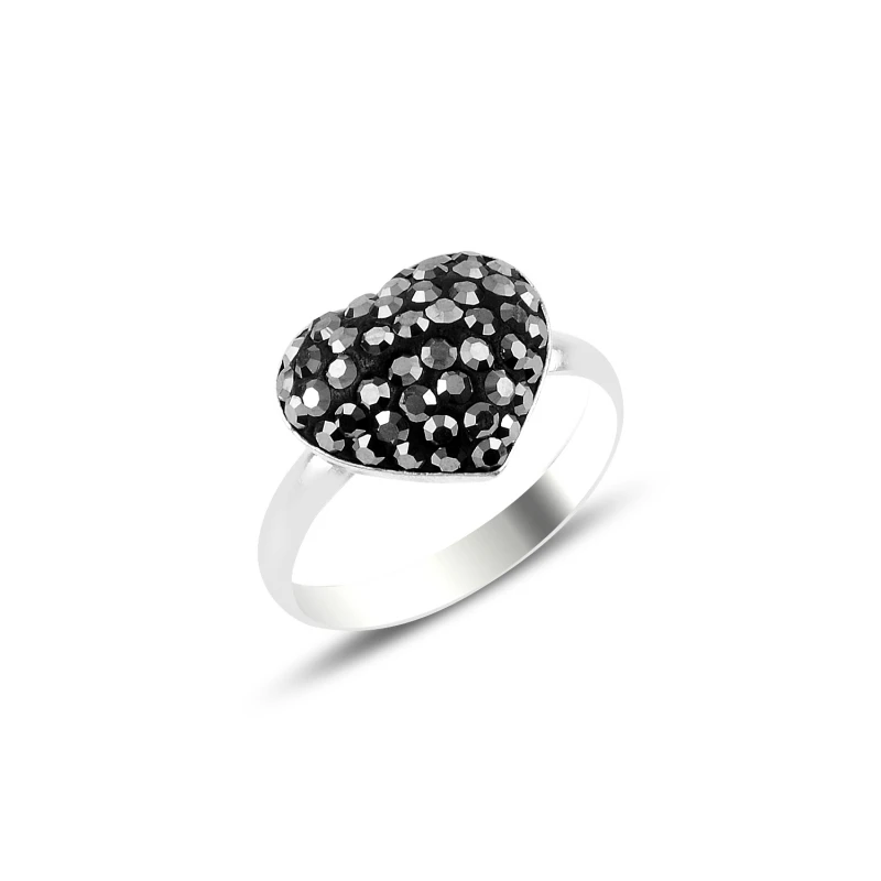 

Silver 925 Sterling Heart Zircon Stone Ring