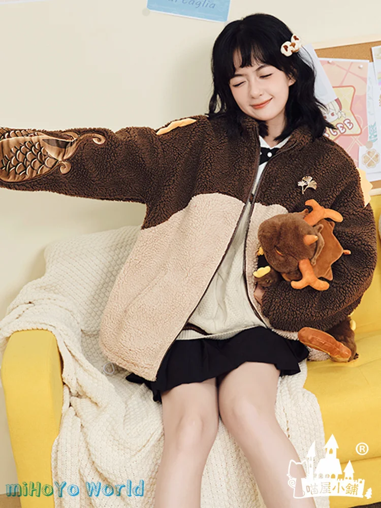 

MiHoYo Genshin Impact Zhongli Косплей Повседневная одежда Пушистый Монстр Doujin костюм унисекс фотопальто подарки на день рождения