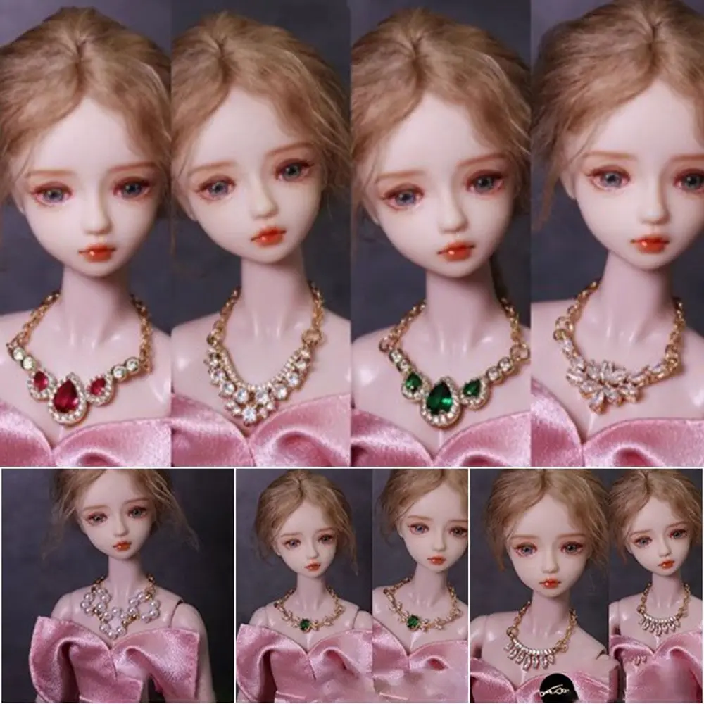 

Модные ювелирные изделия с кристаллами, ожерелье, браслет для шарнирной куклы 1/6, модные украшения, серьги для шарнирных кукол, аксессуары для одежды, детский подарок