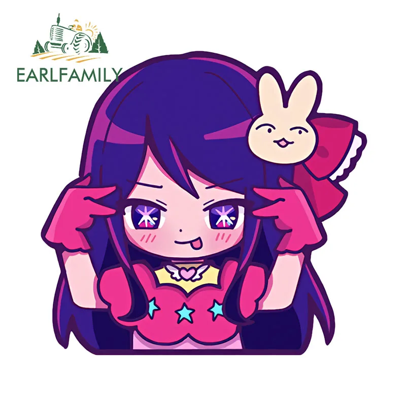EARLFAMILY 13 см x 12 1 Hoshino AI Chibi автомобильные наклейки аниме Peek Kawaii Кролик фиолетовая