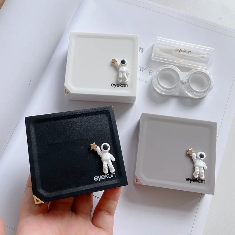 

1pc Cosmetic Contact Lens Box Organizer with Mirror Simple Portable Unisex Magnetic Contact Lens Companion Box Storage Cases