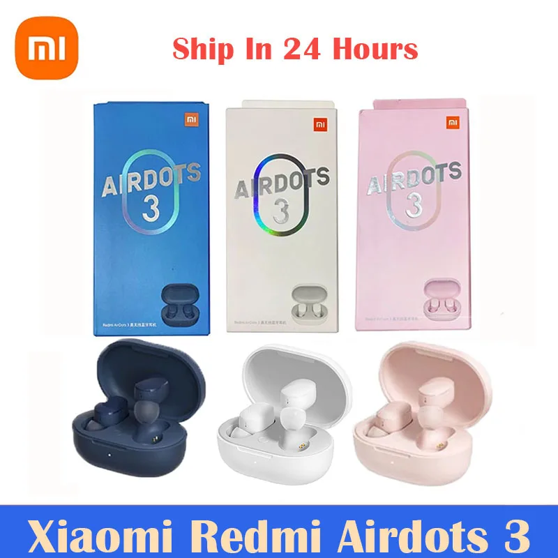 

Original Xiaomi Redmi Airdots 3 Mi True Wireless Headset Bluetooth 5.2 AptX Adaptive Stereo Bass With Mic Handsfree Earphones