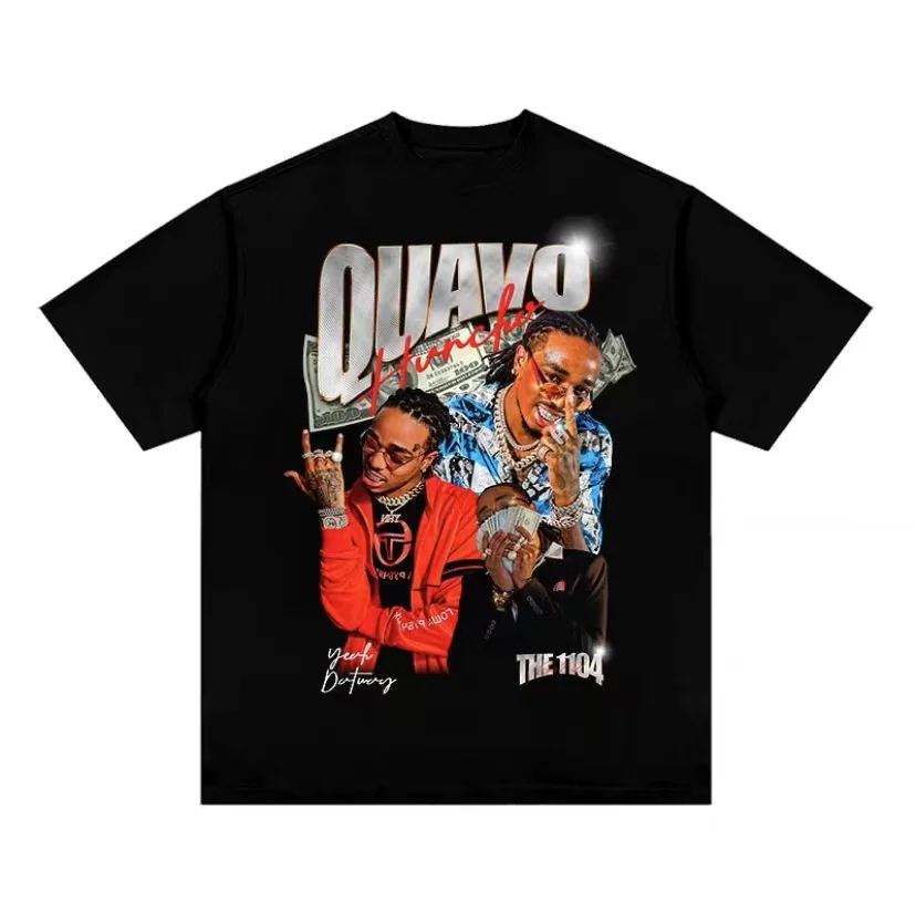

Rapper Quavo Print Tshirt Short Sleeve Brand Harajuku T-shirt Summer Unisex Streetwear Men Women Hip Hop Fashion Oversized Tees