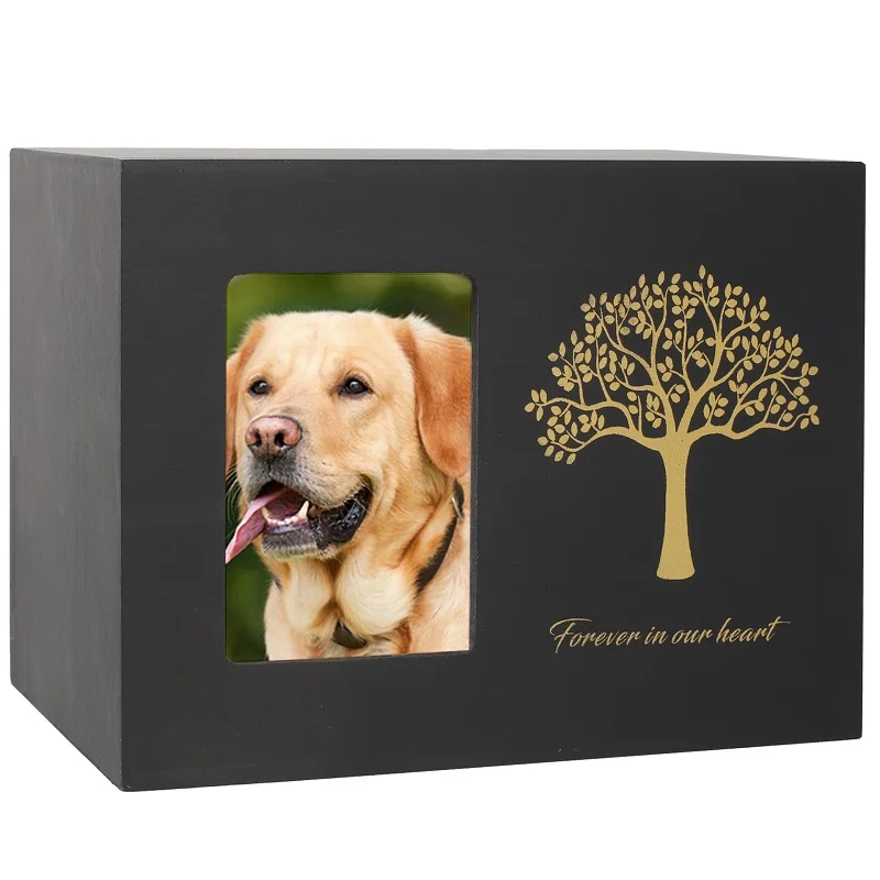 

Dog Funeral Box Wooden Funeral Coffin Mini Pet Urn Picture Frame Ashes Box Cremation Keepsake Cinerary Casket Dog Memorial Items