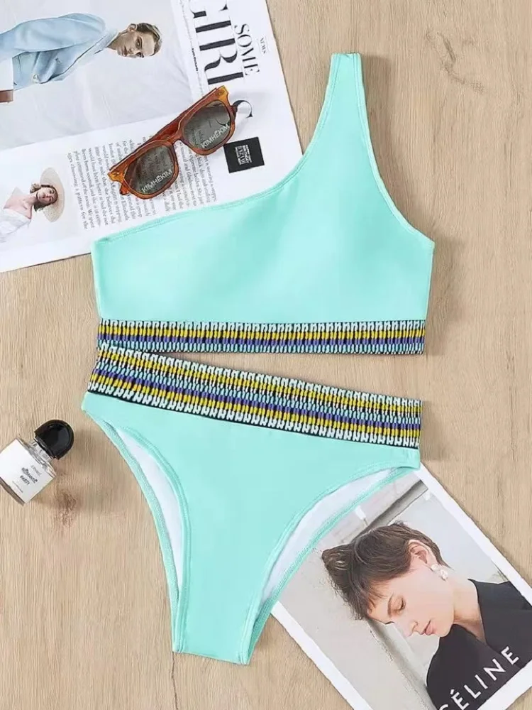 2022 новый сексуальный комплект бикини с высокой талией женский купальник на одно