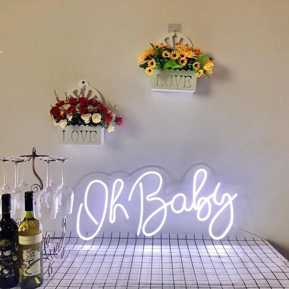 Oh Baby Neon Sign LED Bedroom Children's Room Customized Neon Baby Room Decoration Girl's Birthday Proposal Ornaments