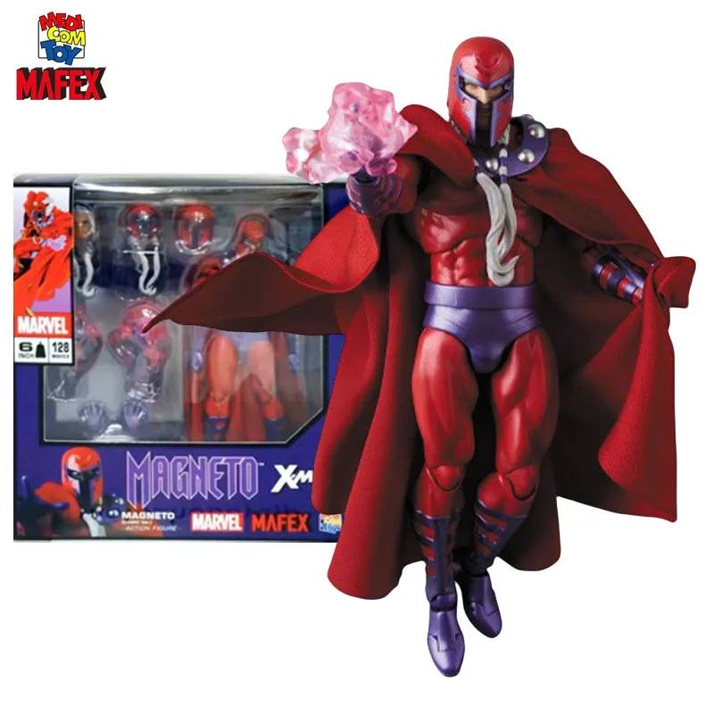 

MEDICOM TOY MAFEX Original Model Kit Marvel Series No.128 Comics X-Men Magneto 160mm Anime Action Figure Model Toy Gift for Boy