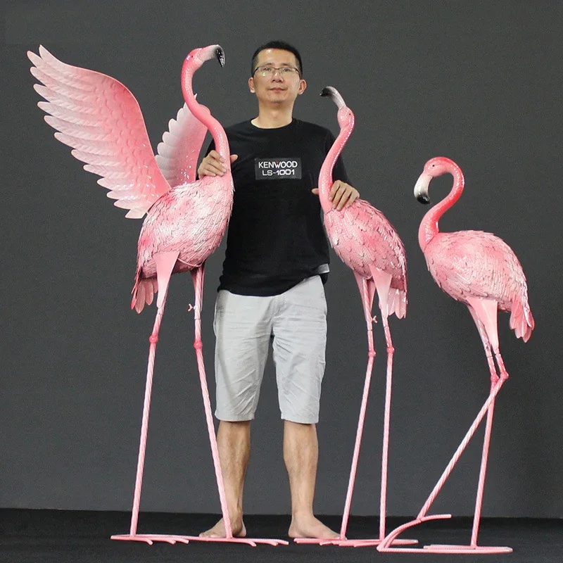 Садоводство большой фламинго железная искусство креативное уличное украшение