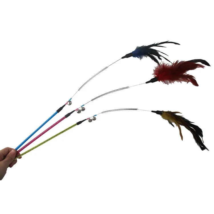 

Игрушка для кошек, палочки для кошек, цветные палочки для дразнивания, палочка для кошек, весенний колокольчик с перьями, товары для кошек, в...