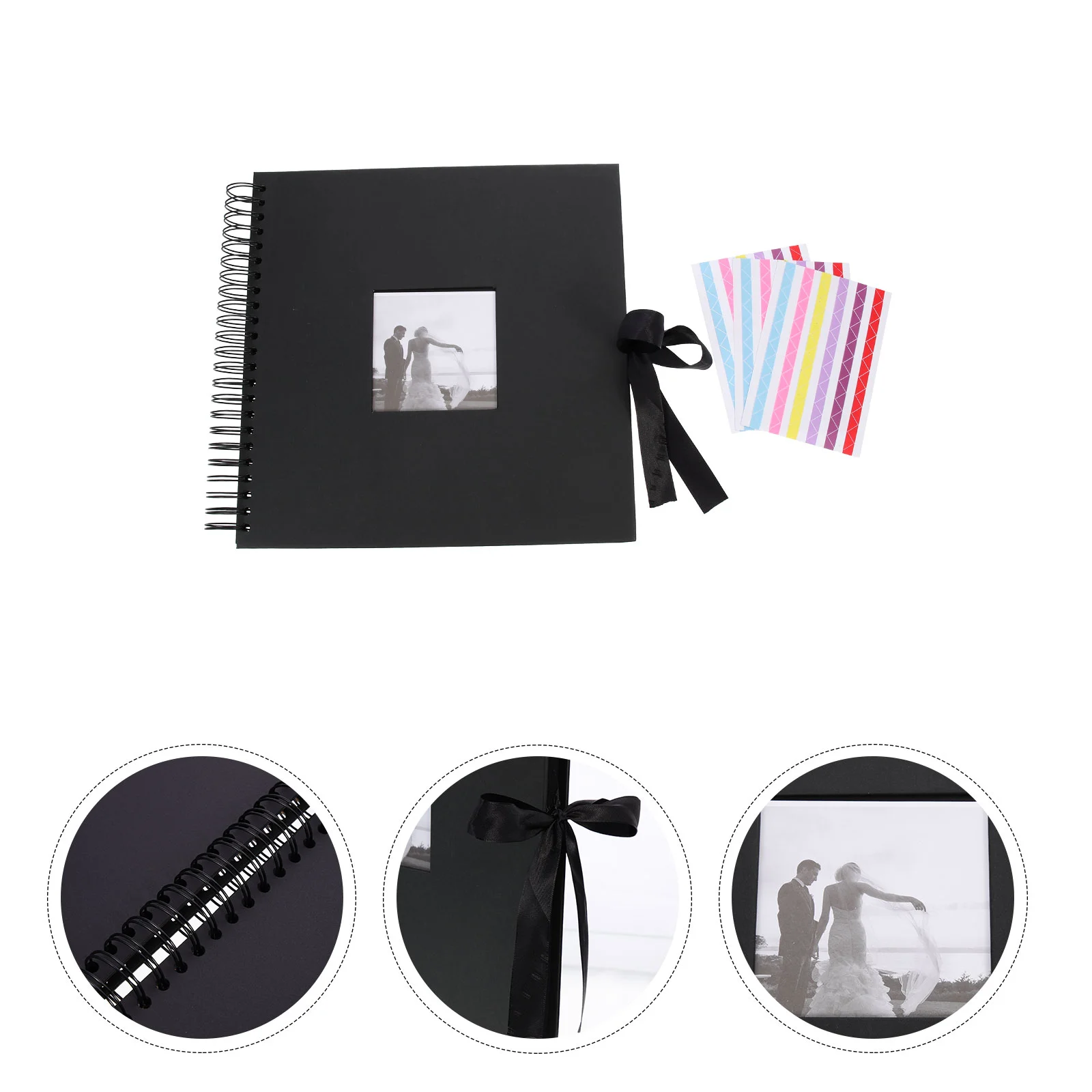 

1 Set Photo Album Scrapbook Travel Album Memory Book Photo Album Gift for Family Black