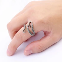 punk style vintage titanium steel knuckle ring adjustable octopus ring personality jewelry