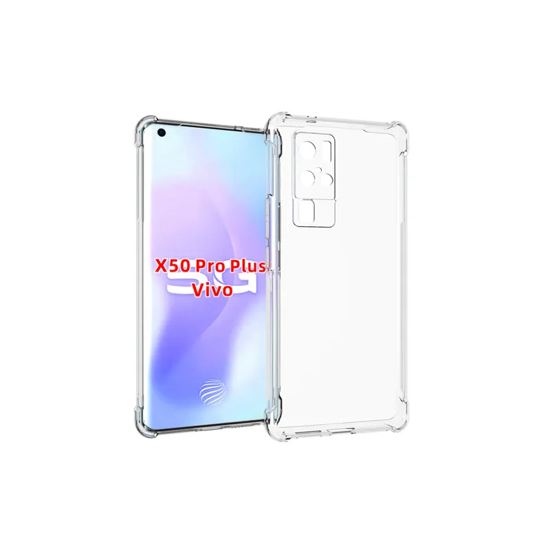

For Vivo X50 Pro Plus mobile phone case transparent all-inclusive TPU four-corner anti-fall silicone protective cover soft