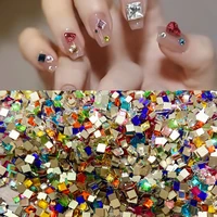 100pcs mix color nail art flatback crystal rhinestone glitter glass gems nail parts decorat dazzling luxury nail charms diamond