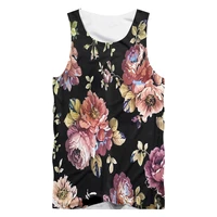 mens new vests vintage style printed chic flowers cool retro sportswear loose high quality elastic s 6xl black sleeveless tops