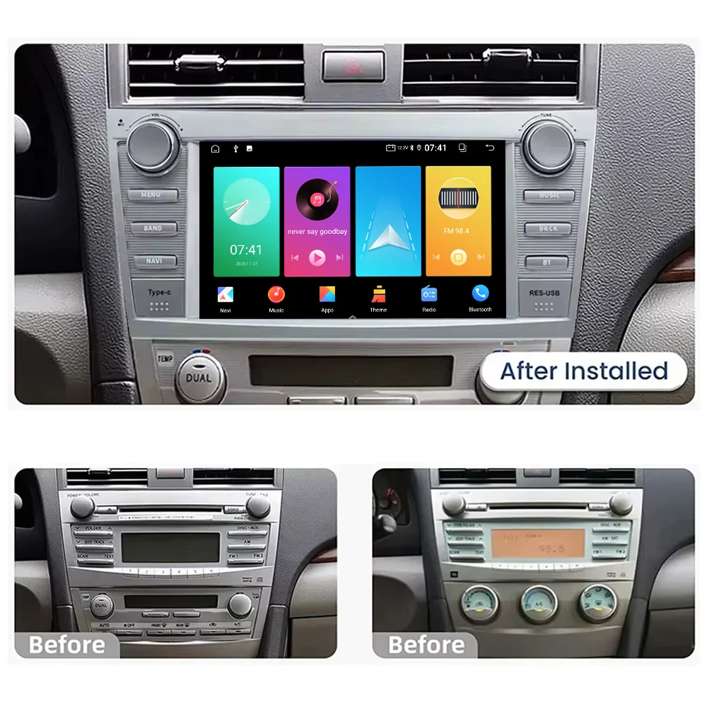 Фото Автомобильная магнитола на Android 15 для Toyota Camry 2006-2011, 8 дюймов, 1024*600, Carplay, Auto Multimedia Stereo, GPS-навигация, интеллектуальная 8-ядерная IPS-панель. №3
