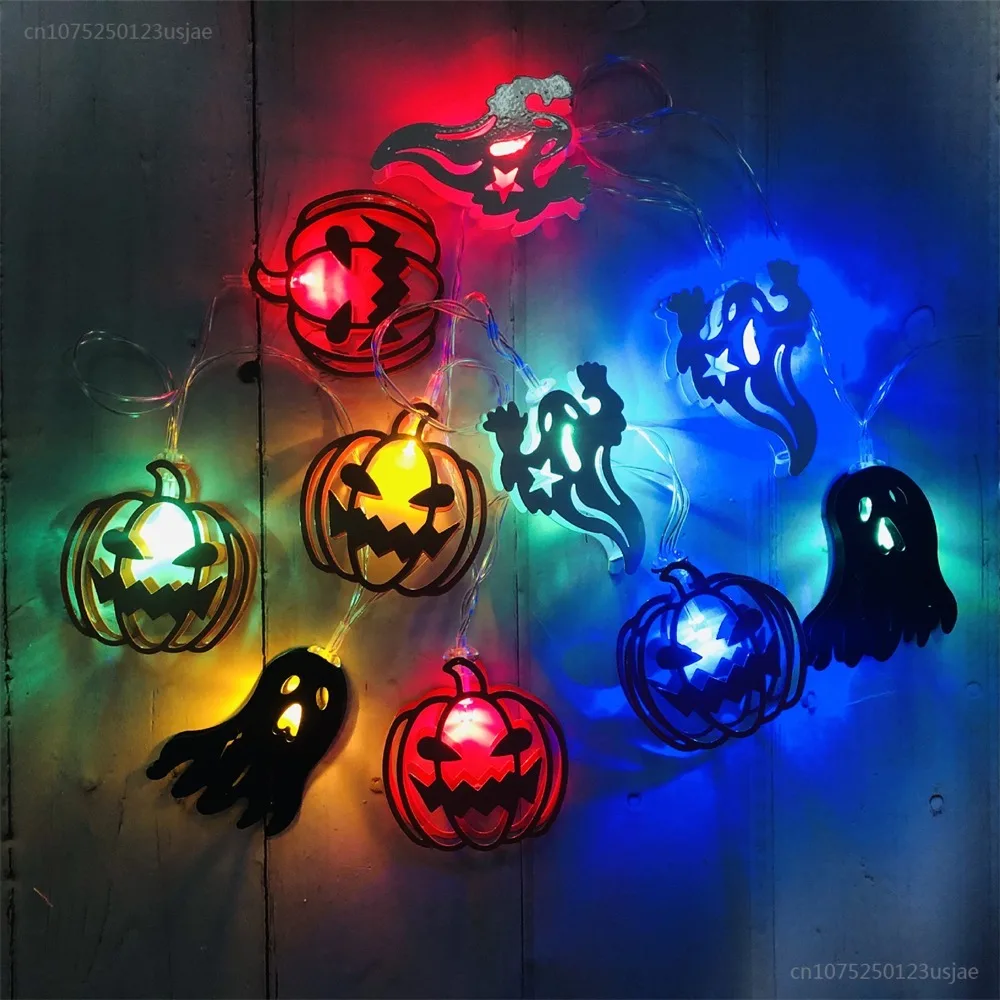 

10/30leds Halloween Light String LED Pumpkin Bat Ghost Lights Ramadan Christmas Festival Home Party Garden Outdoor Decoration