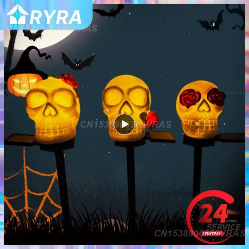 

1~6PCS Durable Materials Skull Lamp Festive Resin Lamp Unique Design Waterproof Holiday Lights Halloween Decoration Outdoor Lamp