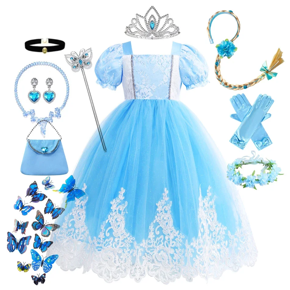 Платье Золушки детское платье с цветочным узором на день рождения вечерний