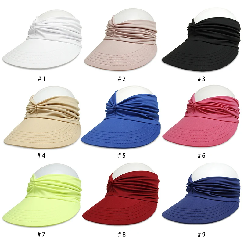 

2022 Flexible Adult Hat For Women Anti-UV Wide Brim Visor Hat Easy To Carry Travel Caps Fashion Beach Summer Sun Protection Hats