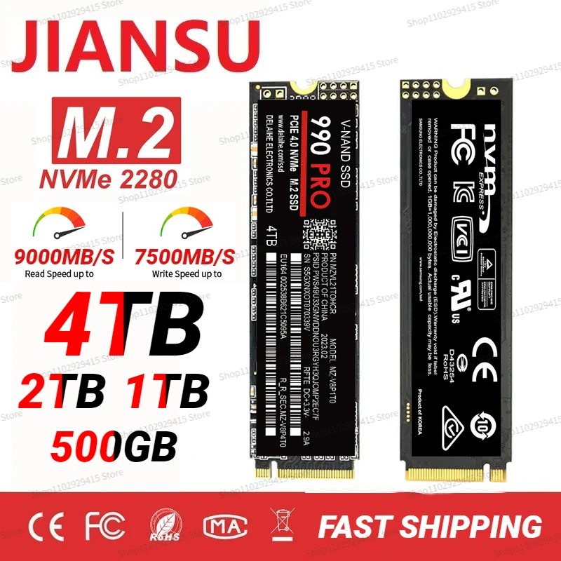 

New ssd nvme m2 990 PRO SSD nvme 1TB 2TB PCIe 4.0 M.2 Internal Solid State Hard Drive For Laptop Desktop MLC PC ps5 ps4 ssd диск