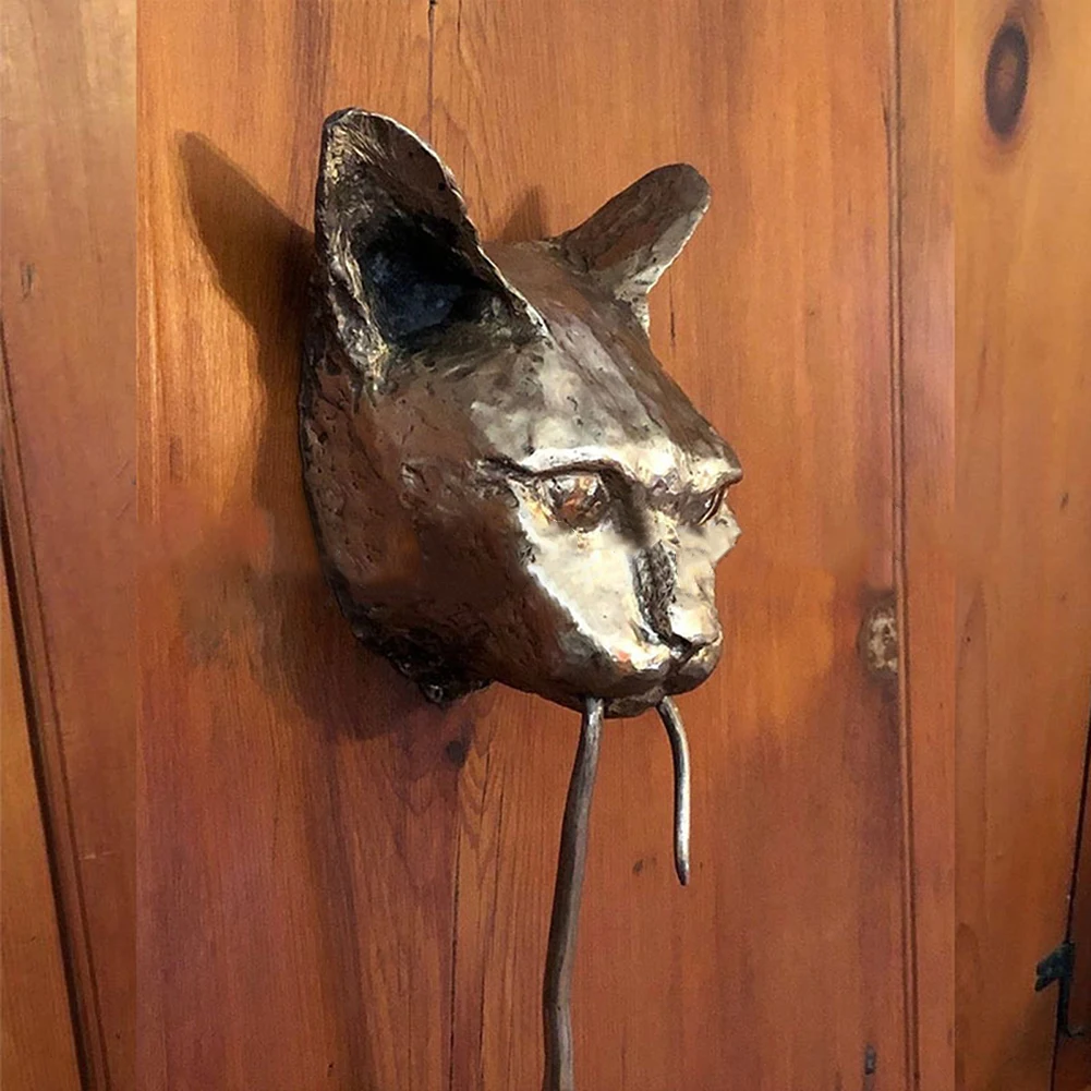 Для дома настенный кошачий дверной молоток бронзовая фигурка из смолы декор для