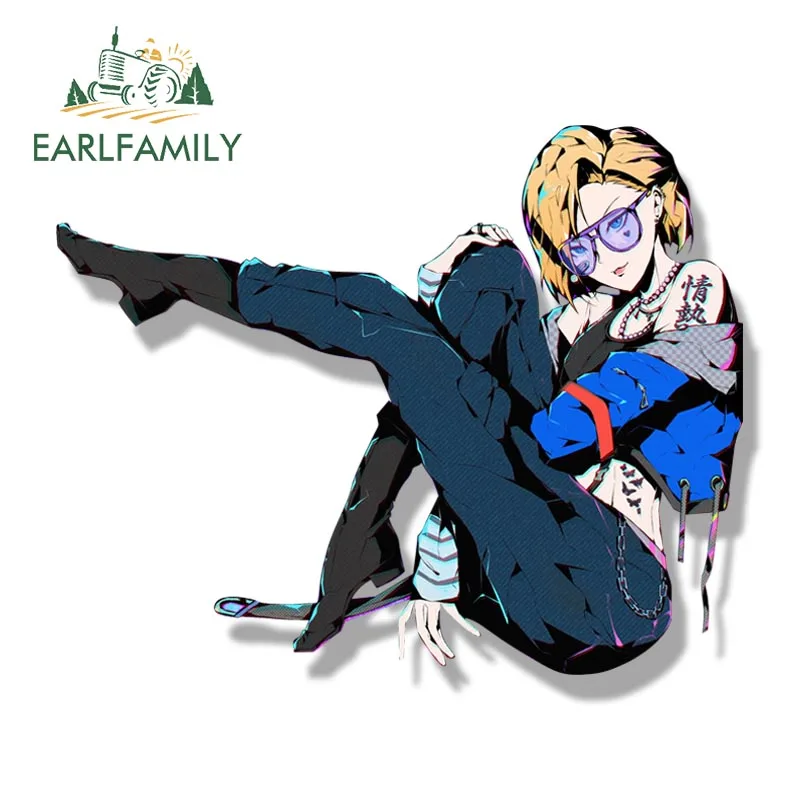 EARLFAMILY мультфильм аниме автомобиль наклейка для Android 18 уличная одежда Peeker Waifu Fanart