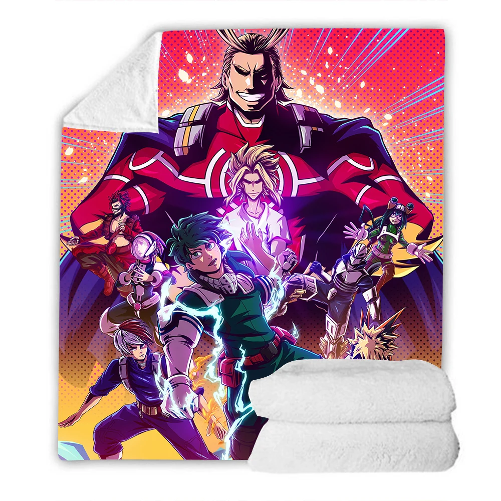

3D My Hero Academy Throwing Blanket Anime Flannel Blanket Super Soft Warm Travel Camping Household Bedding Living Room