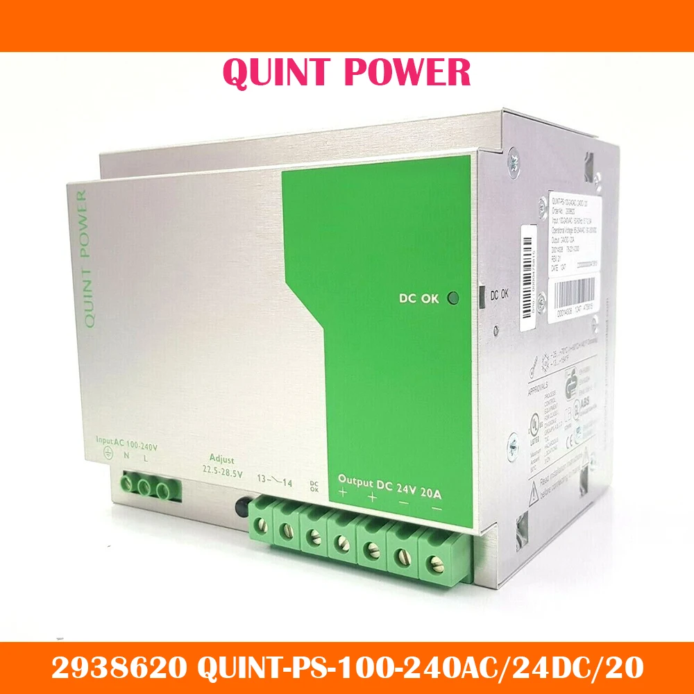 

2938620 QUINT-PS-100-240AC/24DC/20 QUINT POWER 24VDC/20A Switching Power Supply Work Fine High Quality Fast Ship