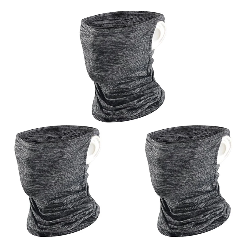 

3X Unisex Rave Bandana Neck Gaiter Tube Mask Headwear, Motorcycle Face Mask For Women Men Face Scarf Hemp Gray