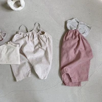 2022 new baby summer loose romper cute infant sleeveless jumpsuit boys girls cotton overalls thin baby clothes 0 24m
