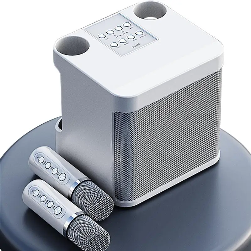 

Karaoke Machine With 2 Microphones Portable Karaoke System Speaker Family Party Singing Artifact Fun Voice Changing Function 2
