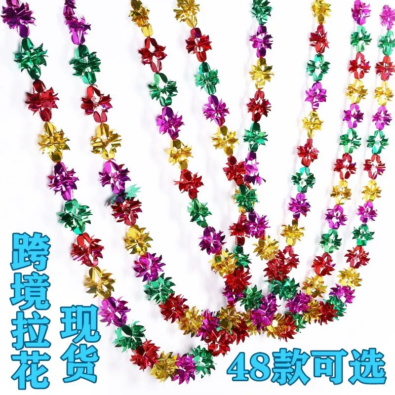Christmas Pull Flower Ribbon Ribbon Tops Holiday Roof Party Ceiling Pendant Pendant Christmas Decoration Christmas Garland