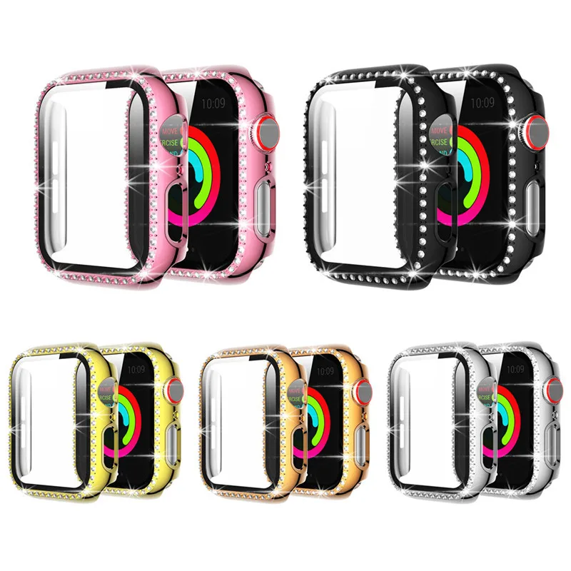 

Diamond Case For Apple watch 45mm 44mm 41mm 40mm 42mm 38mm Accessories Bling Bumper Protector Cover iWatch series 8 3 4 5 6 7se