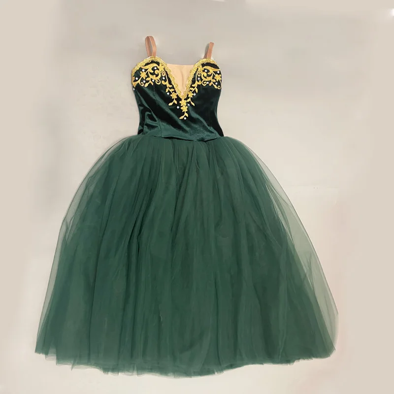 

Professional Ballet Tutu Swan Lake Dark Green Dance Costume Pancake Girls Classical Ballet Tutu Leotard Ballet Dress For Kids