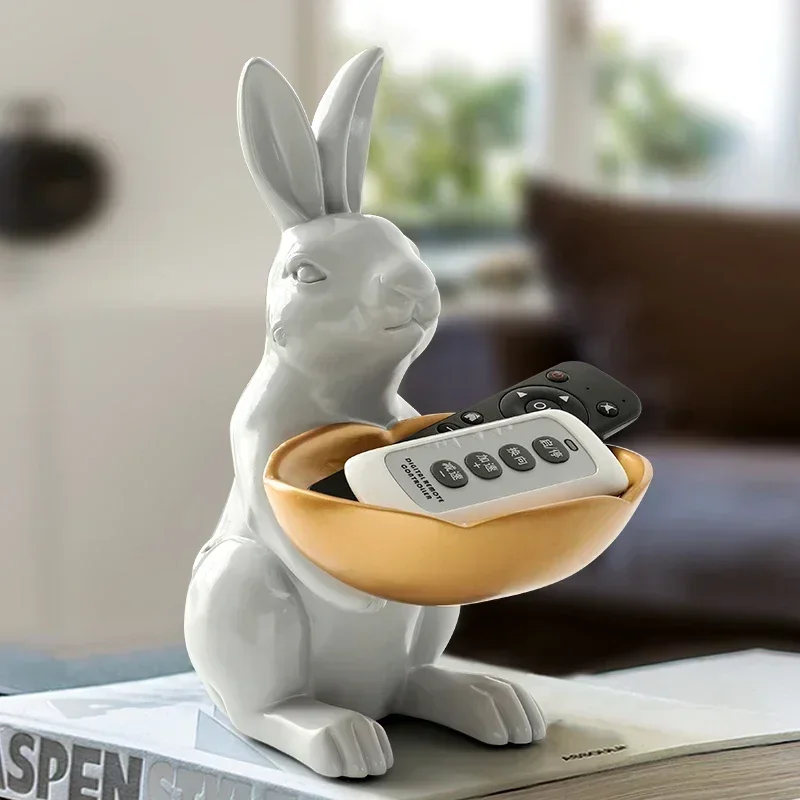 Домашний декор фигурки кроликов из смолы модельные поделки миниатюрные милые