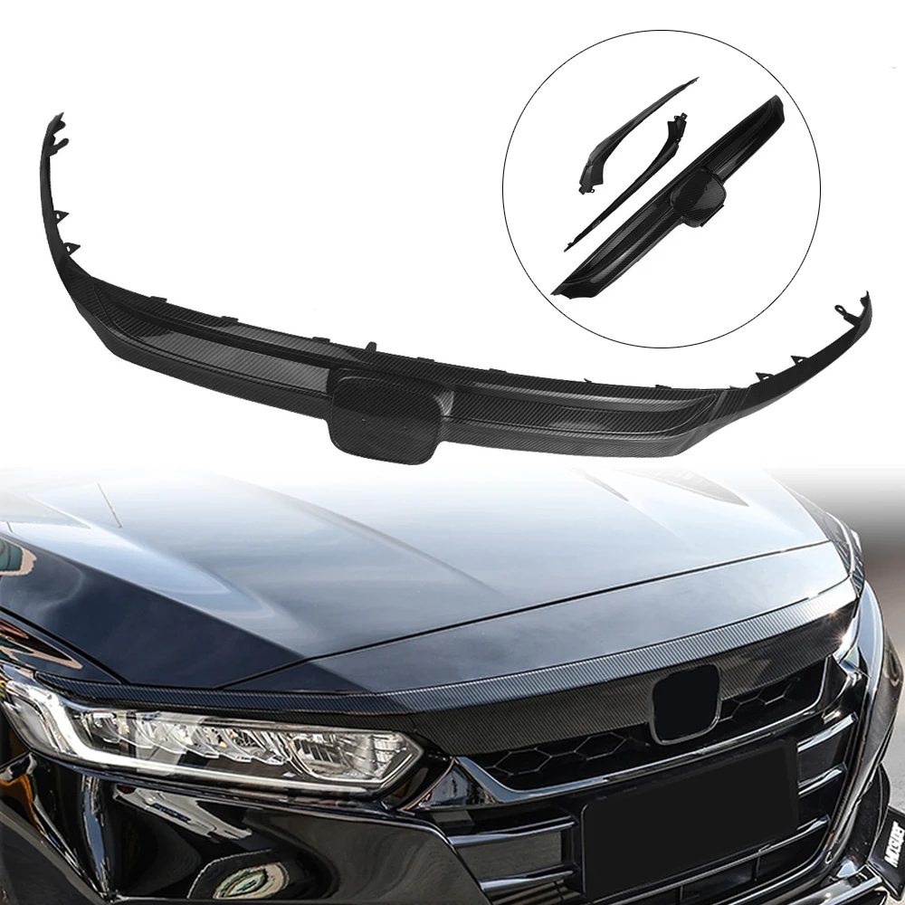 Фото Передняя решетка для Honda Accord Sedan JDM Sport 2018-2020, седан 10-го поколения, 4-дверная, все модели автомобиля, верхний бампер, капот, сетчатая гоночная решетка №1