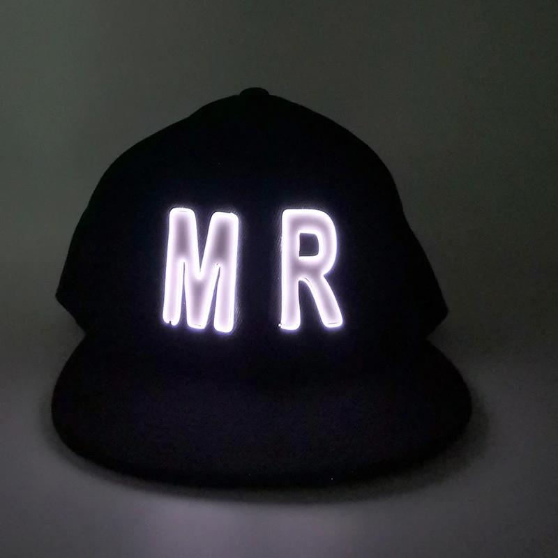 

Хит продаж, популярная шапка MR с подсветкой для вечевечерние, шапки el wire в стиле хип-хоп для музыкальной вечеринки