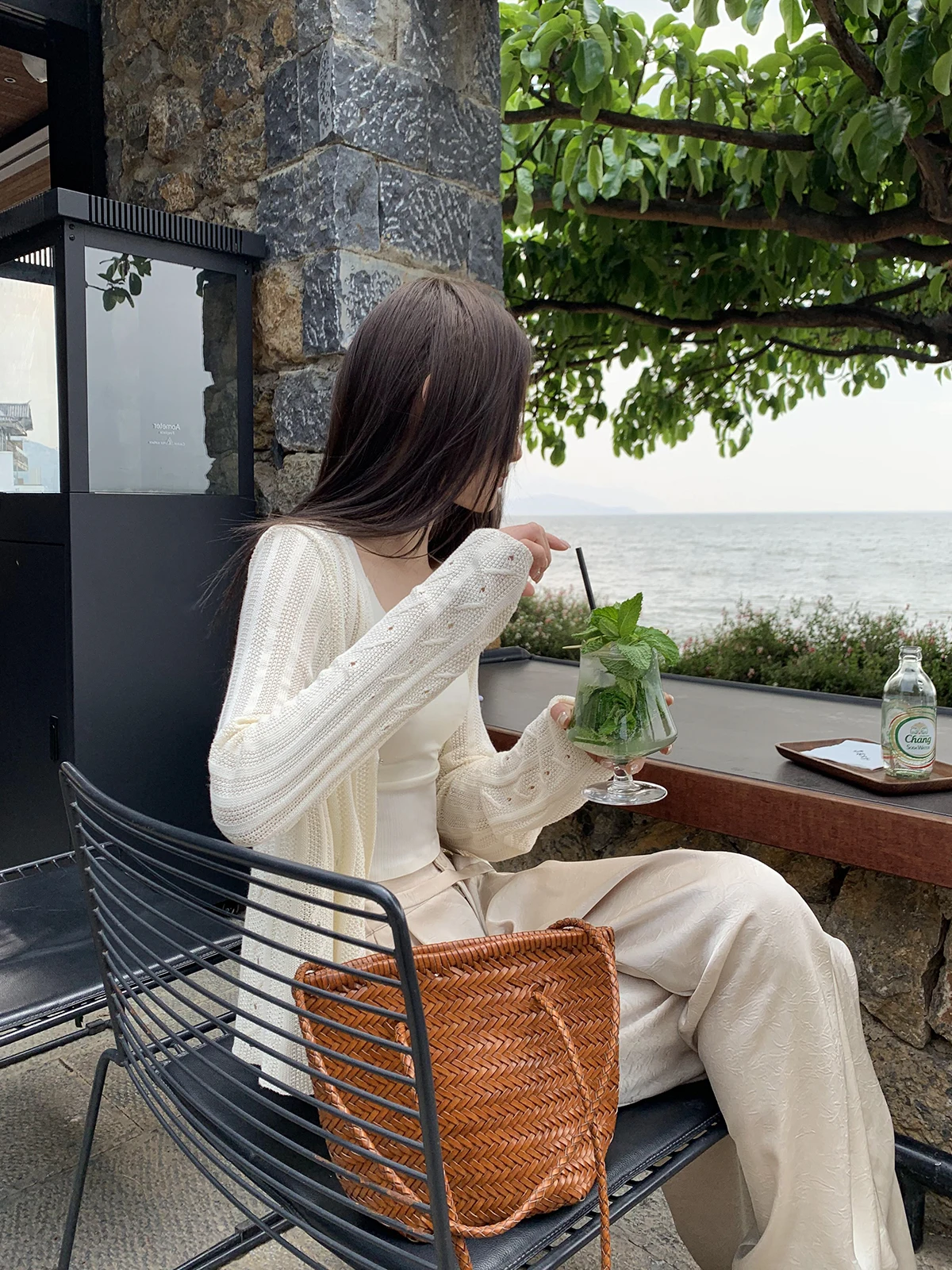 Женский кардиган с полосками Hello Cannon элегантный тонкий вязаный и лето 2024