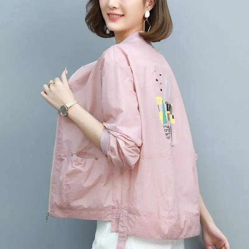 Jacket Women Long Sleeve Quick Dry Thin Tops Spring Summer Overcoat Outdoor Sportswear Korean Fashion Bomber Jacket Military