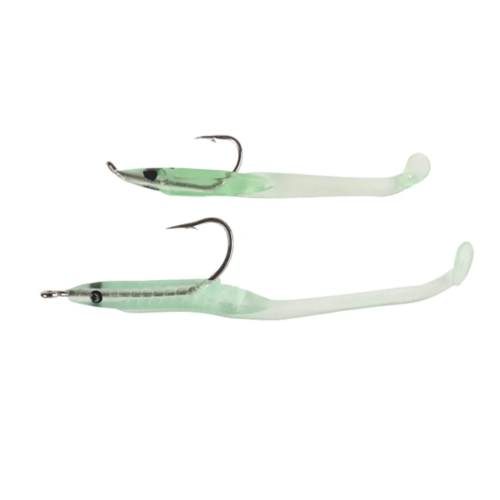 

10Pcs/Bag Soft Tail Lure With Hook Soft Jig Hook Worm Maggot Silica Fishing Luminous Bait Tackle 1/0.6g For Fishing Perch Tackle
