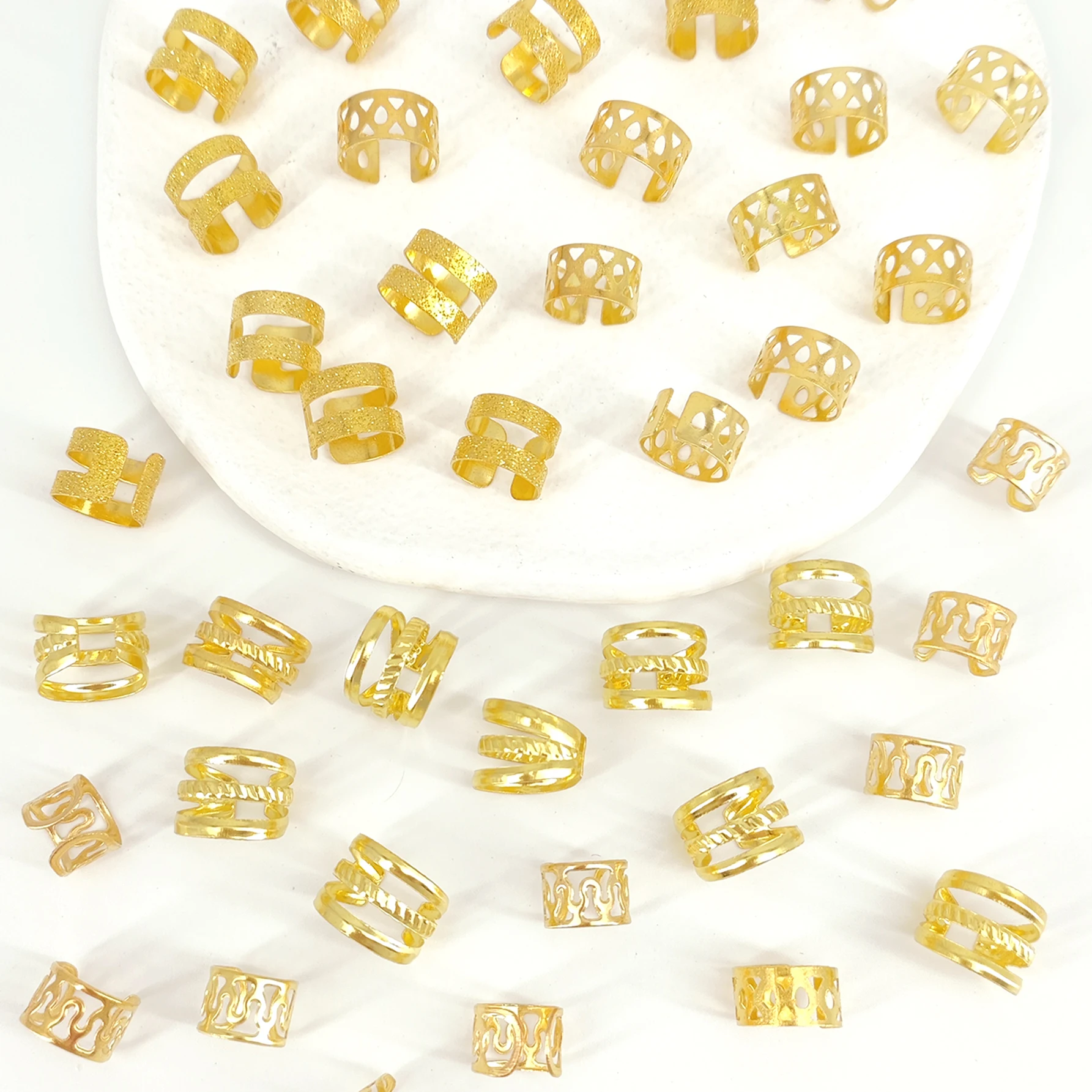 40 шт. манжеты для волос из сплава регулируемые подвески металлические украшения