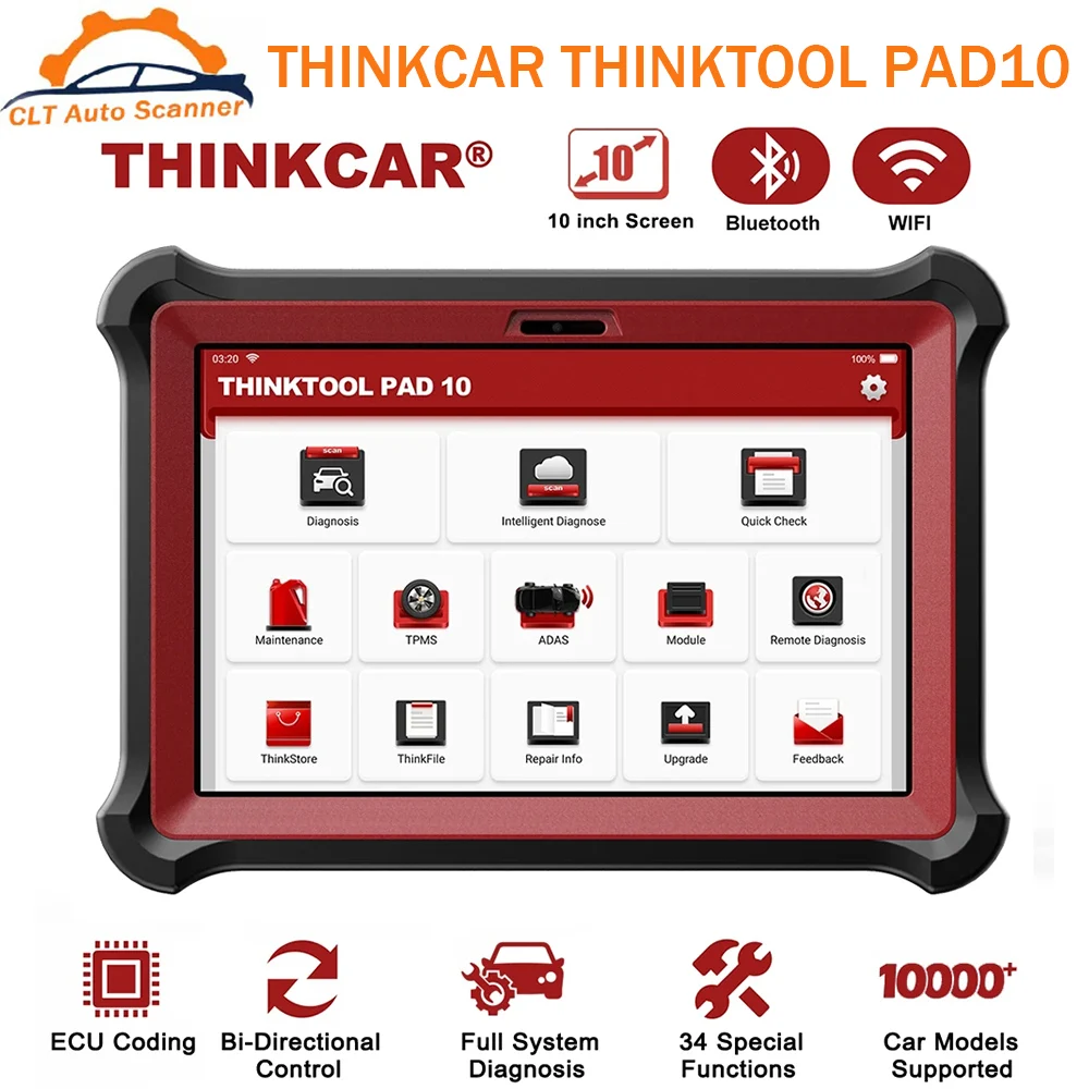 

THINKCAR THINKTOOL PAD10 OBD2 автомобильный сканер, кодирование ЭБУ, двунаправленное IMMO 34 + сброс, программирование TPMS, Автомобильные диагностические инструменты